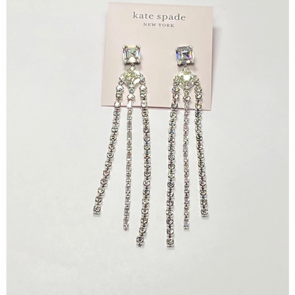 Kate Spade Shimmering Silver Chain Earrings